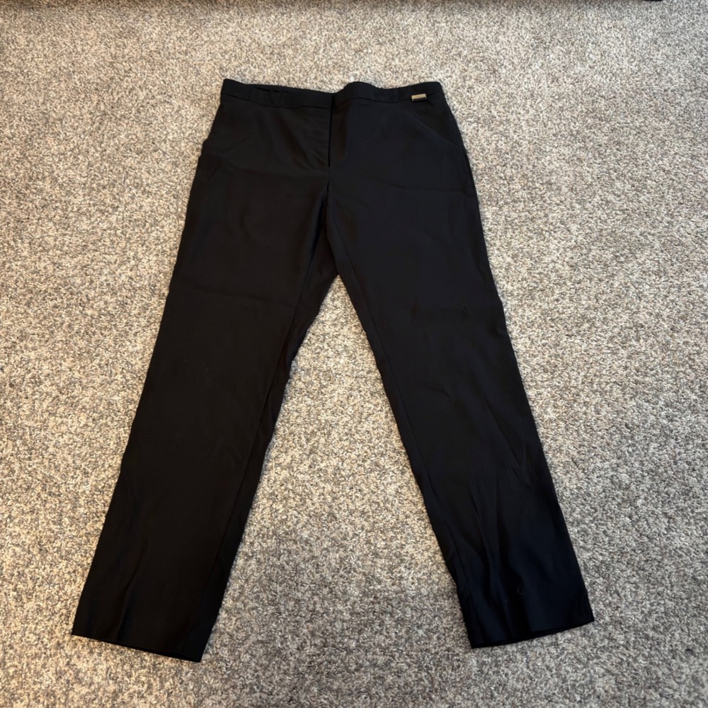 Calvin Klein Womens Black Dress Pants Straight Leg Career Trousers Size 14
